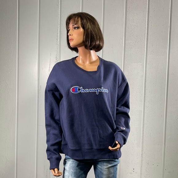 *Champion Women's Blue Crewnecks Sweatshirt Sz XL - Picture 4 of 7